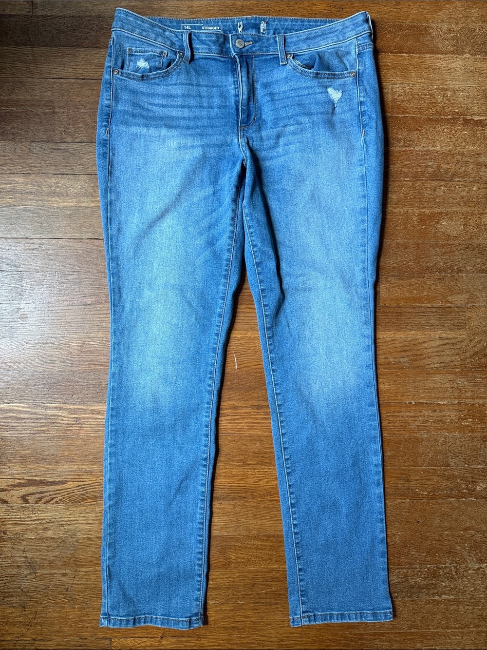 Women’s Straight Leg Jeans - Blue Stretch Denim